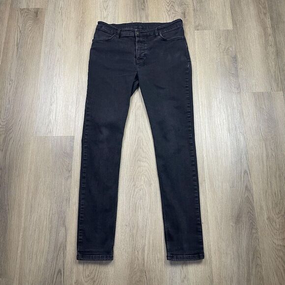 Ksubi Jeans Mens 34 Black Skinny Stretch Denim Cross Embroidery Australia Urban - Picture 1 of 11